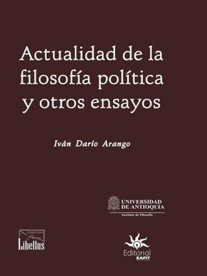cover image of Actualidad de la filosofía política y otros ensayos